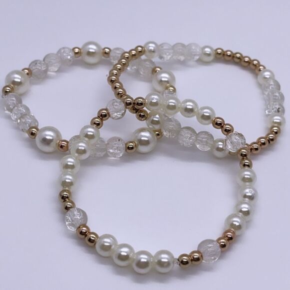 NWT Wool + Pepper Co. Glass Bracelet Trio (3) - Picture 3 of 5